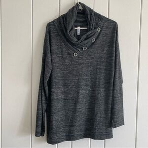 $15 SALE Long Sleeve Shirt NWT Faux Button Cowl Collar Accent Size XL Tunic Top